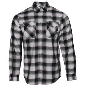 NWT Dixxon x SanTan Spirits Distillery Black & White Plaid Flannel Snap Shirt